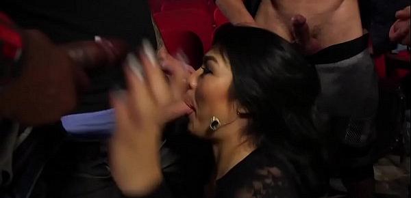  Asian babe double penetration in theater